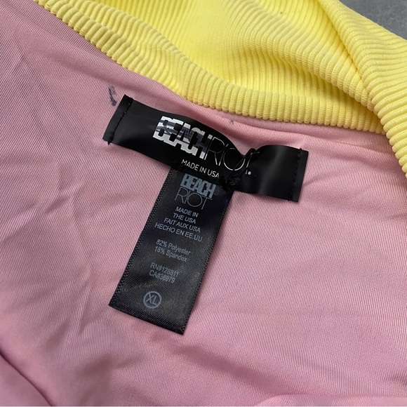 New! Beach Riot Mackenzie Heidi bikini Pink Lemonade Colorblock 27919 - Picture 8 of 9